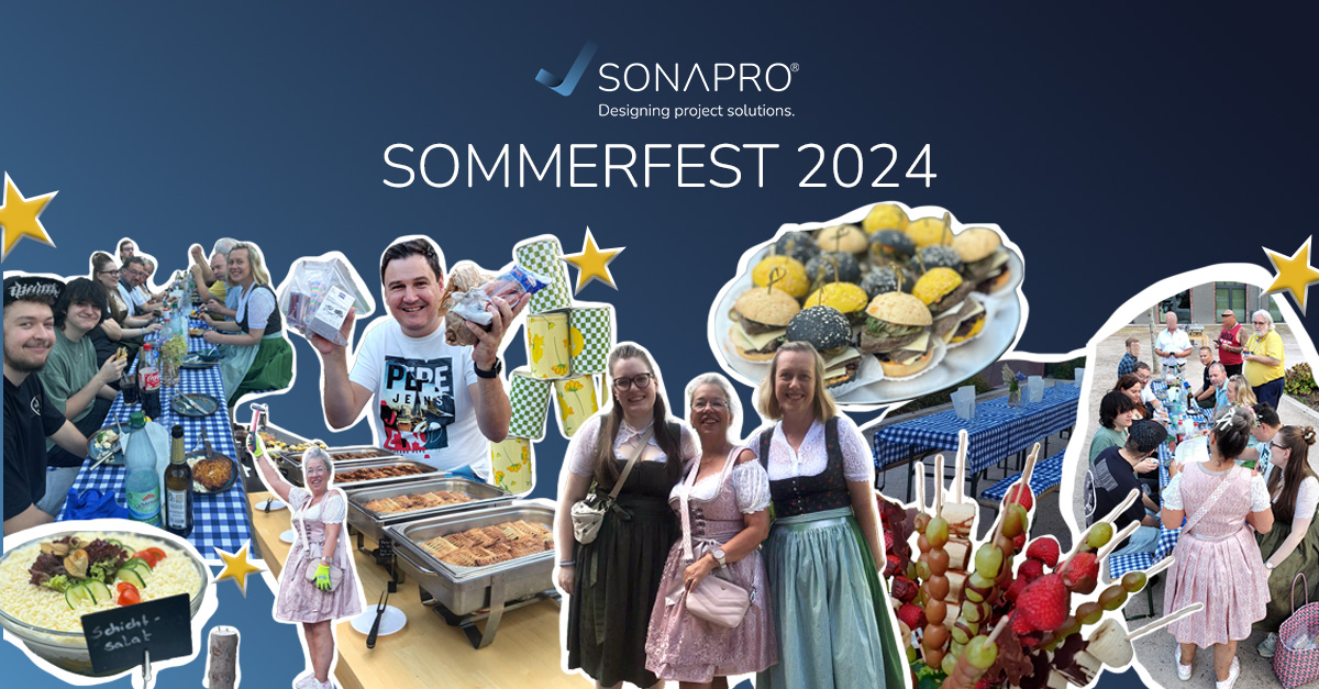 Collage, welche die Einblicke des Sommerfestes 2024 bei SONAPRO zeigt